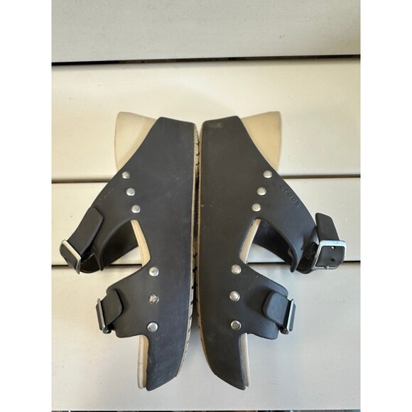 Crocs Women's Brown Cobbler Wedge Platform Double Strap Buckle Comfy Slides 9 - Picture 5 of 7